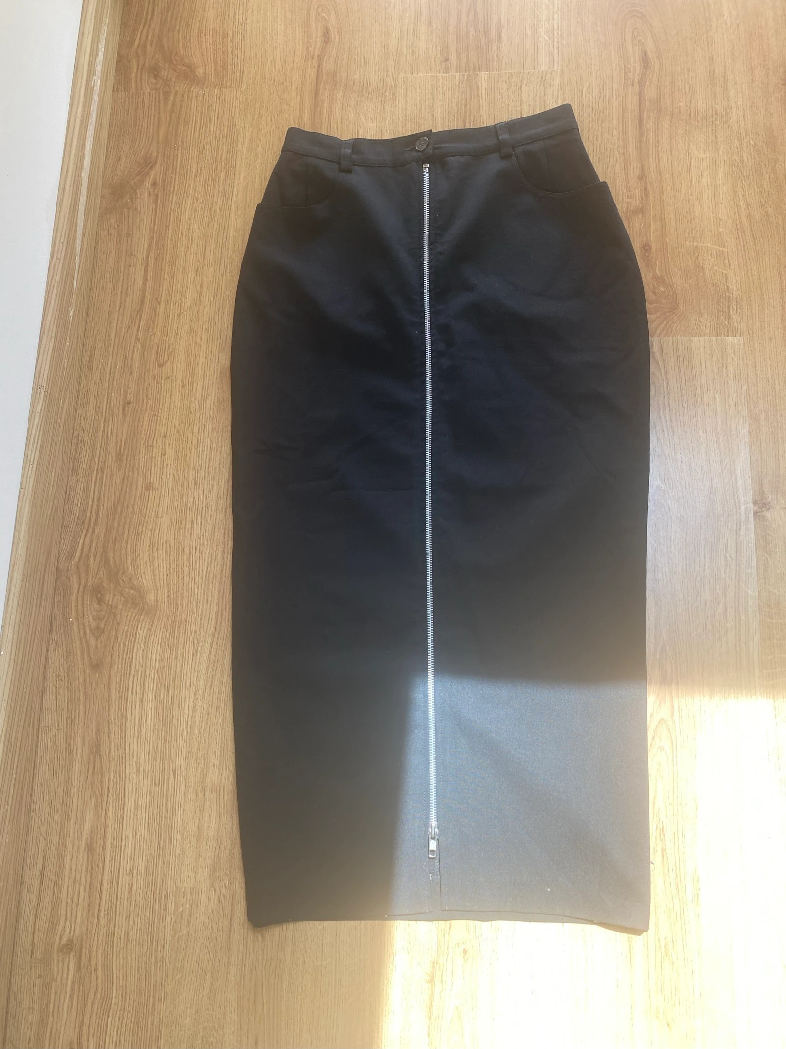 Jupe longue teenflo Paris Noire Droite Zip Devant Made in France 34/36